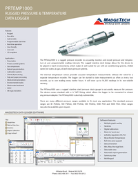 Thumbnail of document Data Sheet - PRTemp1000 Rugged Pressure & Temperature Data Logger
